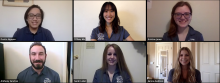 Screenshot of six students in a Zoom meeting.