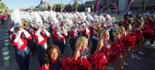 UA Homecoming Parade featuring pom squad and marching band
