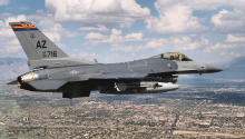 A military jet flies over Tucson 