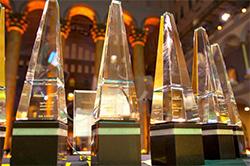 Laureate Award trophies at the Aviation Week ceremony