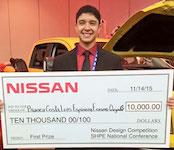Sophomore Erasmo Quijada’s team won the Nissan Design Competition at the 2015 SHPE national conference.