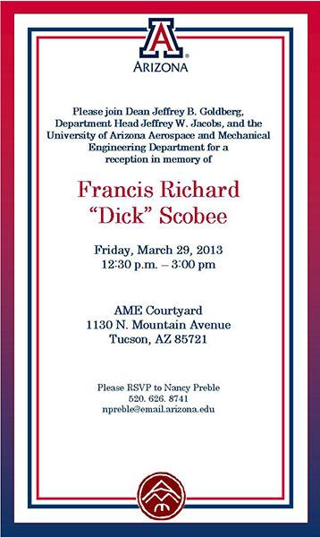 Invitation to Scobee reception