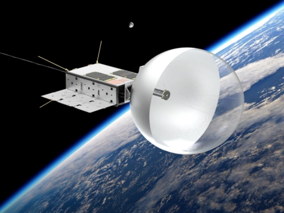University of Arizona CatSat satellite with Earth in background