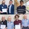 Aerospace and mechanical engineering awardees pose for a photo with their nominating faculty members.